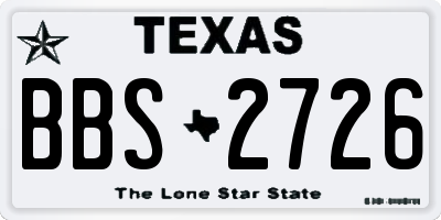 TX license plate BBS2726