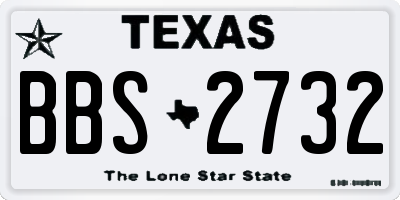 TX license plate BBS2732