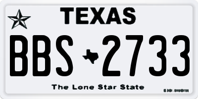 TX license plate BBS2733