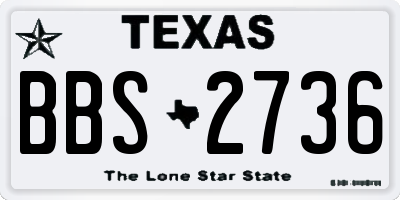 TX license plate BBS2736