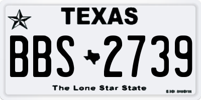 TX license plate BBS2739