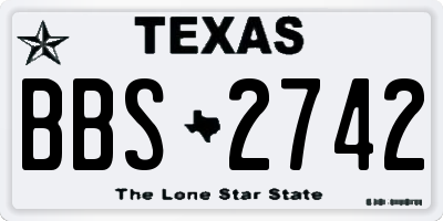 TX license plate BBS2742