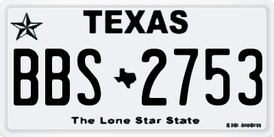 TX license plate BBS2753