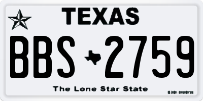 TX license plate BBS2759