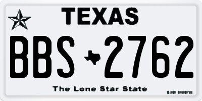 TX license plate BBS2762
