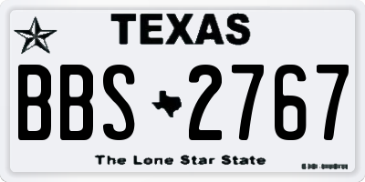TX license plate BBS2767