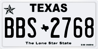 TX license plate BBS2768