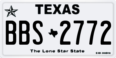 TX license plate BBS2772