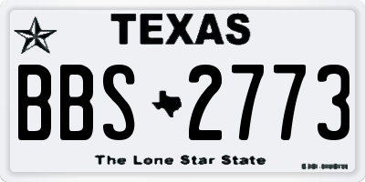 TX license plate BBS2773