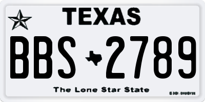 TX license plate BBS2789