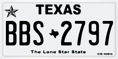 TX license plate BBS2797