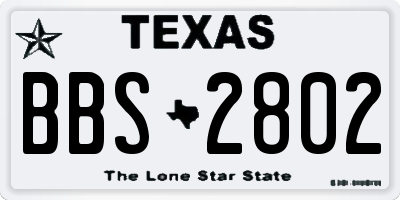 TX license plate BBS2802