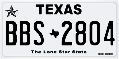 TX license plate BBS2804