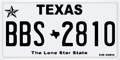 TX license plate BBS2810