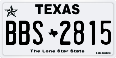 TX license plate BBS2815