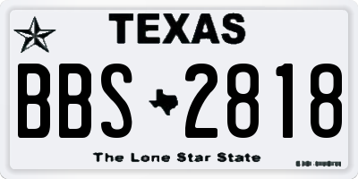 TX license plate BBS2818