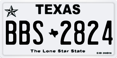 TX license plate BBS2824