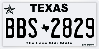 TX license plate BBS2829