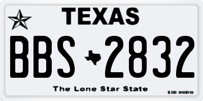 TX license plate BBS2832
