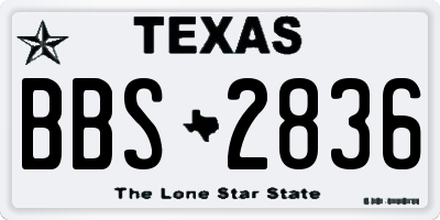 TX license plate BBS2836