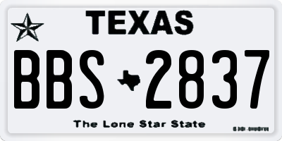 TX license plate BBS2837
