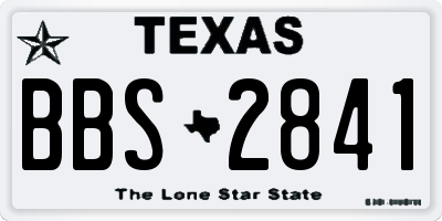 TX license plate BBS2841