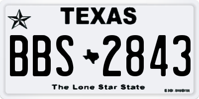 TX license plate BBS2843