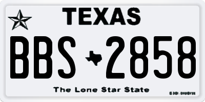 TX license plate BBS2858