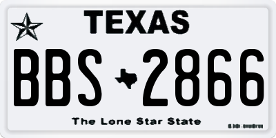 TX license plate BBS2866