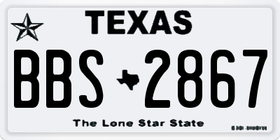 TX license plate BBS2867