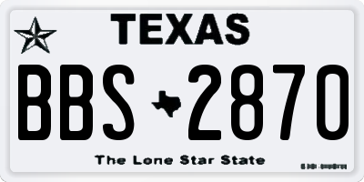 TX license plate BBS2870