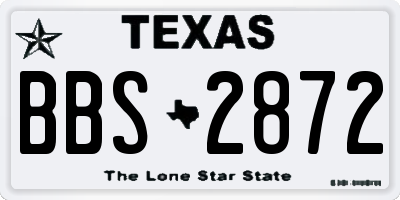 TX license plate BBS2872