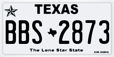 TX license plate BBS2873