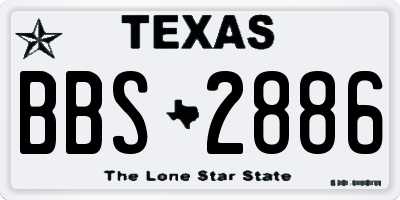 TX license plate BBS2886