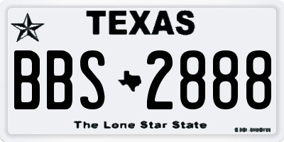 TX license plate BBS2888