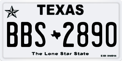 TX license plate BBS2890