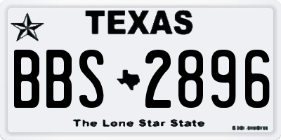 TX license plate BBS2896