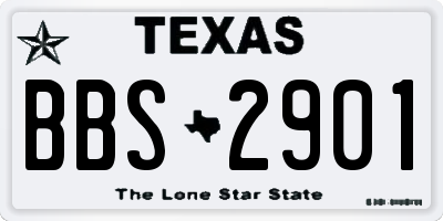 TX license plate BBS2901
