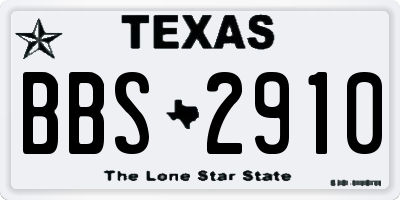 TX license plate BBS2910