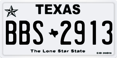 TX license plate BBS2913
