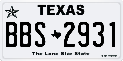 TX license plate BBS2931