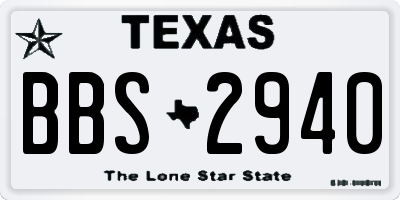 TX license plate BBS2940