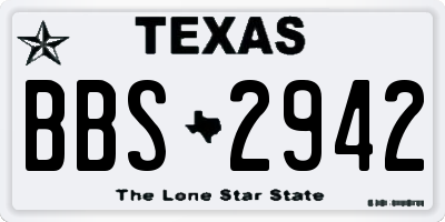 TX license plate BBS2942