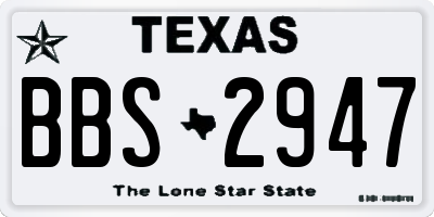 TX license plate BBS2947