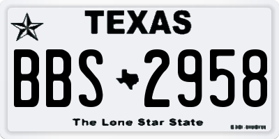 TX license plate BBS2958