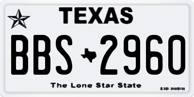 TX license plate BBS2960