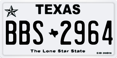 TX license plate BBS2964
