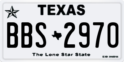 TX license plate BBS2970