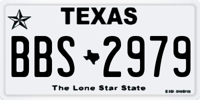 TX license plate BBS2979