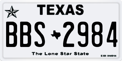 TX license plate BBS2984
